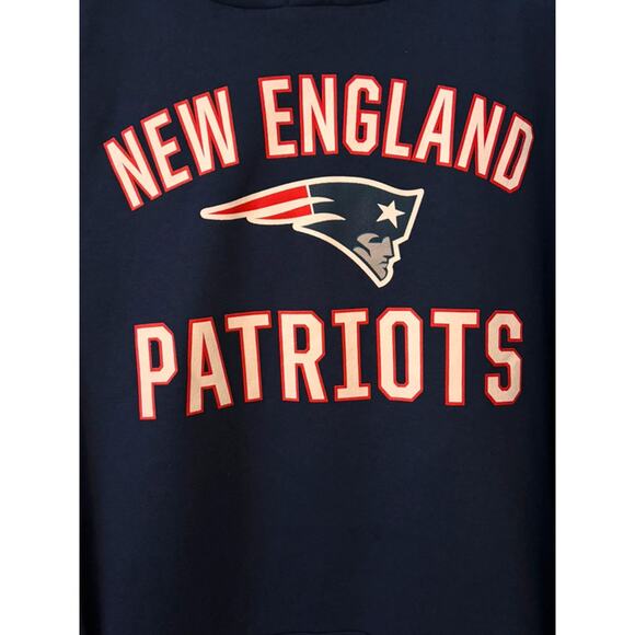 Fanatics New England Patriots Blue Sweatshirt Hoodie Pats Logo Red Unisex 3XL - Picture 2 of 7